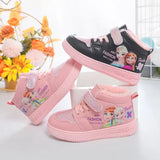 Cartoon Frozen 2 Princess Elsa Women'S Sneakers Versatile Warm Plush Board Shoes Student Leisure Shoes Winter New