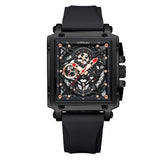 CRRJU Herren-Sportuhr, multifunktionale Chronograph-Armbanduhr für Geschäftsleute, wasserdichte quadratische Herrenquarz-Uhr mit Box, ideale Wahl für Männergeschenke.
