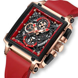 CRRJU Herren-Sportuhr, multifunktionale Chronograph-Armbanduhr für Geschäftsleute, wasserdichte quadratische Herrenquarz-Uhr mit Box, ideale Wahl für Männergeschenke.