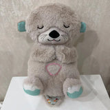 Baby Breath Baby Bear Soothes Otter Plush Toy Doll Toy Child Soothing Music Sleep Companion Sound and Light Doll Toy Gifts