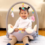 Baby Sofa Chair Support Seat Cover Baby Plush Chair Cartoon Learning Sit Plush Chair Toddler Nest Puff Washable with Rod No Fill