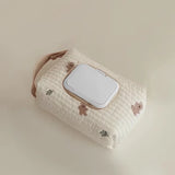 Ins Car Tissue Box Hanging Cartoon Embroidery Bear Car Seat Back Tissue Hanging Bags Baby Stroller Wet Tissue Diaper Storage