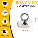 Super Strong Neodymium Fishing Magnet Hooks N52 Heavy Duty Magnet with Countersunk Hole Eyebolt 16-42Mm Salvage Searcher Magnets