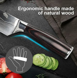 Professional Damascus Kitchen Knives Japanese Santoku Cleaver Slicing Knife Stainless Steel Boning Knife Butcher Cleaver Knife