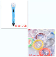 3D print pen 3D pen two generation graffiti 3D stereoscopic paintbrush children puzzle painting toys