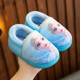 Princess Sofia Elsa Winter Children'S Cotton Slippers Girl'S Parent-Child Snow Non Slip Warm Baby Slippers Size 24-39