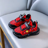 New Disney Cartoon Boys Spider-Man Cute Casual Shoes with Led Light Soft Sports Shoes for Kids Gift EU Size 21-36
