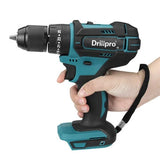 Drillpro Schlagbohrmaschine mit 10 mm Spannfutter, 350 Nm, kabellose elektrische Bohrmaschine für Mak18V-Akku, 4000 U/min, LED-Licht, Bohrmaschinen