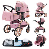 3 in 1 Baby Stroller Easy Folding Multifunctional Stroller Travel Portable Baby Carriage Safety Seat EU Standard Free Shipping