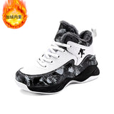 Winter Children'S Plush Basketball Shoes Outdoor Warm Casual Sneaker Boys Fashion Trendy Shoes Youth anti Slip Running Shoes