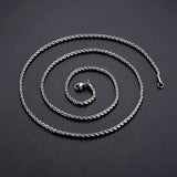 1 Piece 925 Sterling Silver Width 2Mm/3Mm/4Mm Rope Chain Necklace/Bracelet for Men Women Man Fashion Chain Necklace