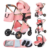3 in 1 Baby Stroller Easy Folding Multifunctional Stroller Travel Portable Baby Carriage Safety Seat EU Standard Free Shipping
