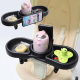 4 in 1 Baby Stroller Dinner Table Tray Phone Holder Plate Accessories Stroller Armrest Dish Tray for Toddler Infant Cup Holder