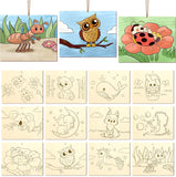 10/12Pcs DIY Drawing Template Set Wooden DIY Crafts Drawing Decorations Hanging Props Photo Graffiti Wooden Bamboo