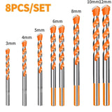 16PCS Tungsten Carbide Masonry Drill Bit Set for Metal Steel Porcelain Ceramic Tile Concrete Brick Wood 3-12Mm Drilling Tools