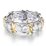 Fashion Cubic Zirconia Delicate Women Weight Loss Ring Couple Health Care Jewelry Cross Geometric CZ Dancing Party Wedding Rings