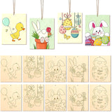 10/12Pcs DIY Drawing Template Set Wooden DIY Crafts Drawing Decorations Hanging Props Photo Graffiti Wooden Bamboo