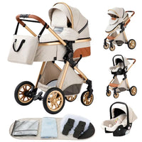 Baby Stroller 3 In1,Four Wheel Stroller,2 in 1 Baby Car,Lightweight Strollers,Mutifunction Strollers,Baby Carriage,Poussette