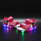 Disney Mickey Minnie LED Light Casual Sandals Girls Sneakers Princess Outdoor Shoes Children'S Luminous Glow Baby Kids Sandals