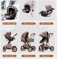 Baby Stroller 3 In1,Four Wheel Stroller,2 in 1 Baby Car,Lightweight Strollers,Mutifunction Strollers,Baby Carriage,Poussette