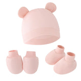 Cute Baby Hat Newborn Bonnet Gloves Socks Set Beanie Hats Ear Shape New Born Gift Photography Props Infant Fashion Accessories