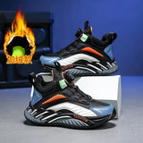 Kids Winter Shoes Children Boys Sneakers Fur Shoes from 4-5-6-7-8-9 Years Toddlers School Shoe Size 28~39# YZ718-1