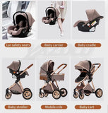 3 in 1 Baby Stroller Easy Folding Multifunctional Stroller Travel Portable Baby Carriage Safety Seat EU Standard Free Shipping