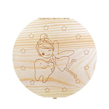 Baby Tooth Box Wooden Kids Tooth Storage Tooth Fairy Box Organizer Milk Teeth Wood Keepsake Collecting Teeth Umbilical Cord Box