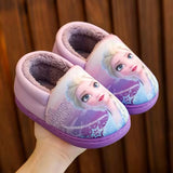 Princess Sofia Elsa Winter Children'S Cotton Slippers Girl'S Parent-Child Snow Non Slip Warm Baby Slippers Size 24-39