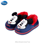 Mickey Mouse Cotton Shoes Flats Baby Boys Girls Plush Winter Flats Shoes Child Girls Slip on Kids Warm Shoes Casual Flats