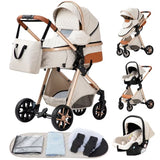 3 in 1 Baby Stroller Easy Folding Multifunctional Stroller Travel Portable Baby Carriage Safety Seat EU Standard Free Shipping