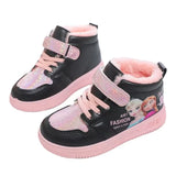 Cartoon Frozen 2 Princess Elsa Women'S Sneakers Versatile Warm Plush Board Shoes Student Leisure Shoes Winter New