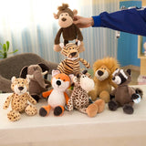 25Cm Stuffed Lifelike Lion Tiger Elephant Monkey Leopard Giraffe Raccoon Doll Simulation Forest Animals Plush Toys for Kids Gift