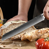 Kitchen Knife Set 1-9Pcs,7Cr17Mov Stainless Steel Sharp Chef Knife Santoku Knife Fruit Knife Ergonomic Pakkawood Handle
