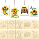 10/12Pcs DIY Drawing Template Set Wooden DIY Crafts Drawing Decorations Hanging Props Photo Graffiti Wooden Bamboo
