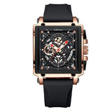 CRRJU Herren-Sportuhr, multifunktionale Chronograph-Armbanduhr für Geschäftsleute, wasserdichte quadratische Herrenquarz-Uhr mit Box, ideale Wahl für Männergeschenke.