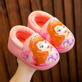Princess Sofia Elsa Winter Children'S Cotton Slippers Girl'S Parent-Child Snow Non Slip Warm Baby Slippers Size 24-39