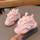 Child Fashion Sport Shoes Spring Fashion Breathable Kids Boys Non-Slip Soft Soles Shoes Girls Sneakers with Light Running Shoes