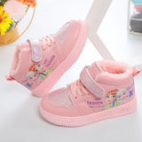 Cartoon Frozen 2 Princess Elsa Women'S Sneakers Versatile Warm Plush Board Shoes Student Leisure Shoes Winter New