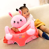 Baby Sofa Chair Support Seat Cover Baby Plush Chair Cartoon Learning Sit Plush Chair Toddler Nest Puff Washable with Rod No Fill