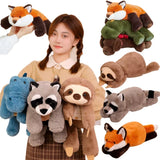 45-70Cm Super Soft Lazy Fluffy Plush Stuffed Animals Plushie Raccoon Fox Crocodile Sloth Hug Throw Pillow Birthday Gift Boy Girl