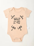 Baby Girls Boys Casual "Come One Daddy You Can Do This" Letter Print Newborn Cute Short Sleeve Onesie Clothes