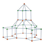 VEVOR Fort Bausatz Kinder, 180-teiliges STEM-Bauspielzeug, pädagogisches Geschenk für 4 bis 8+ Jahre alte Kinder, Spielzelt-Bauset, Konstruktionsspielzeug mit 120 Stäben und 60 Bällen