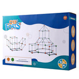 VEVOR Fort Bausatz Kinder, 180-teiliges STEM-Bauspielzeug, pädagogisches Geschenk für 4 bis 8+ Jahre alte Kinder, Spielzelt-Bauset, Konstruktionsspielzeug mit 120 Stäben und 60 Bällen