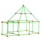 VEVOR Fort Bausatz Kinder, 180-teiliges STEM-Bauspielzeug, pädagogisches Geschenk für 4 bis 8+ Jahre alte Kinder, Spielzelt-Bauset, Konstruktionsspielzeug mit 120 Stäben und 60 Bällen