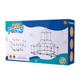 VEVOR Fort Bausatz Kinder, 180-teiliges STEM-Bauspielzeug, pädagogisches Geschenk für 4 bis 8+ Jahre alte Kinder, Spielzelt-Bauset, Konstruktionsspielzeug mit 120 Stäben und 60 Bällen