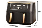 Ninja Foodi MAX Dual Zone Heißluftfritteuse [AF400EUCP] Amazon Exclusive, ‎2470 Watt , 9,5 L, 2 Heißluft-Frittierfächer, 6 Funktionen, 27 x 41.5 x 32.5 cm, Kupfer/Schwarz