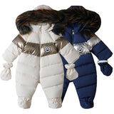2024 Russian Winter Jumpsuit for Kids plus Velvet Warm Newborn Baby Romper 0-2 Years Infant Boy Winter Overalls Baby Snowsuit
