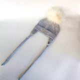 Newborn Baby Hat for Boys Girls with Letter Princess Prince Ear Warmmer Earflap Rope Winter Cotton Beanie Pom Pom Bobble Hat