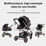 Baby Stroller 3 in 1 Easy Folding Multifunctional Stroller Travel Portable Baby Carriage Safety Seat EU Standard Free Shipping